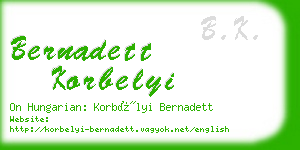 bernadett korbelyi business card